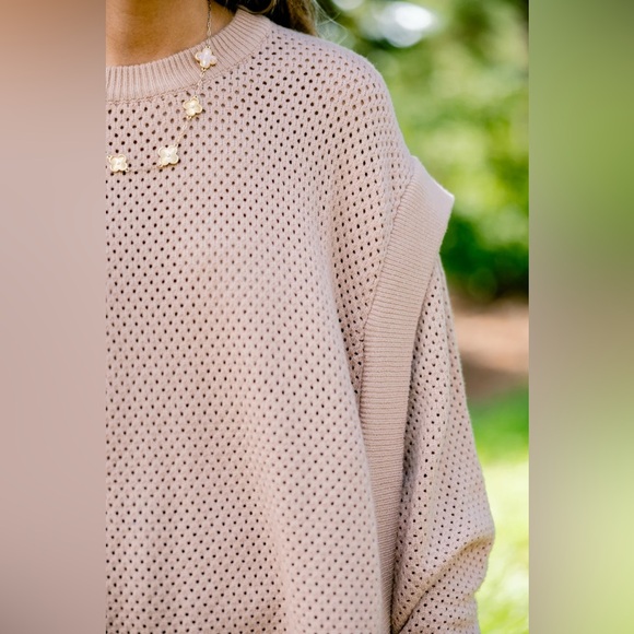 Chic Soul Size 1X Allstar Sweater, Beige Plus Size NWOT - Picture 2 of 10